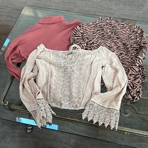 Three tops all are cropped size small